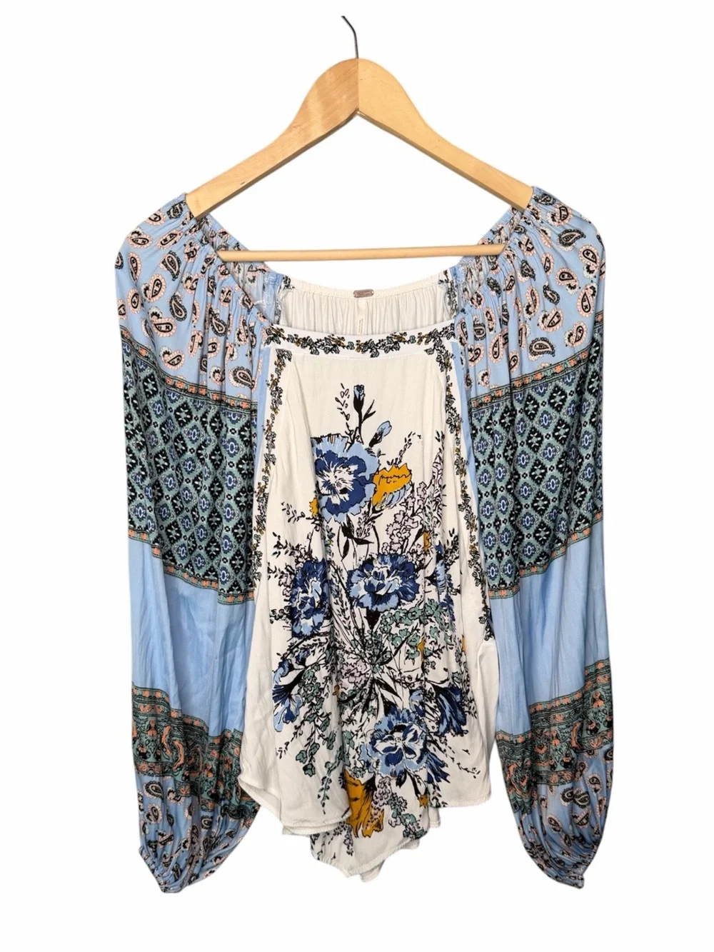 Free People Positano Print Blouse - Ivory